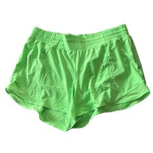 Lululemon Bright Green Hotty Hot High Wist 4” shorts size 14 NWOT
